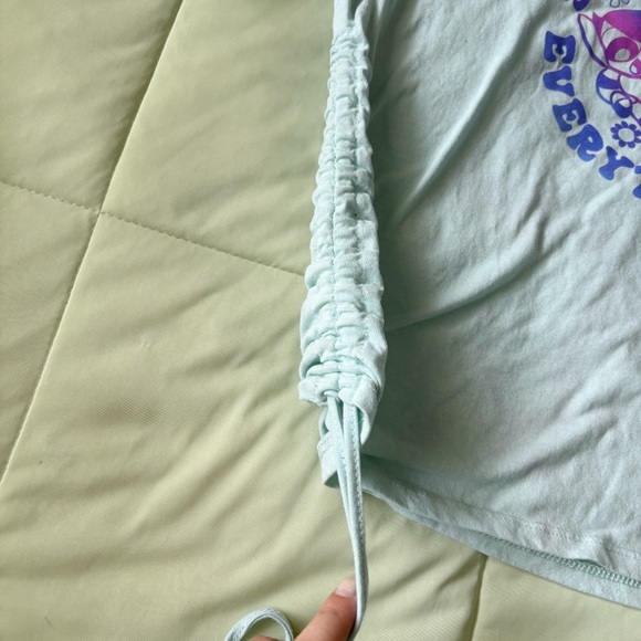 Powerpuff Girls Womens Light Blue Ruched Side Graphic Print T-Shirt Size XXL - Picture 2 of 4